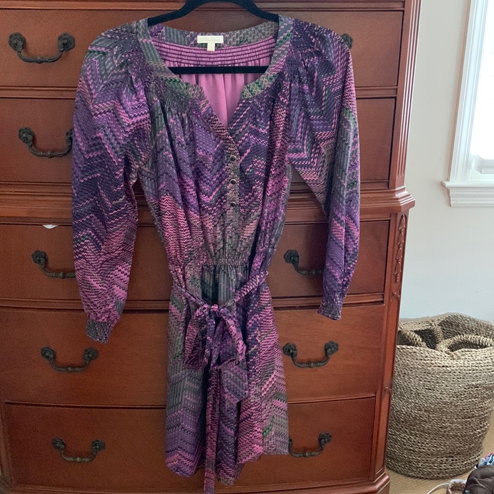 Shoshanna Silk Chevron Dress